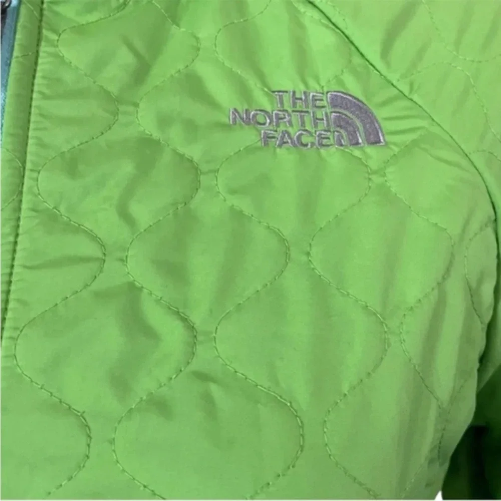 THE NORTH FACE Girls‎ Green Quilted Hooded Jacket | EUC